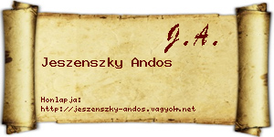 Jeszenszky Andos névjegykártya